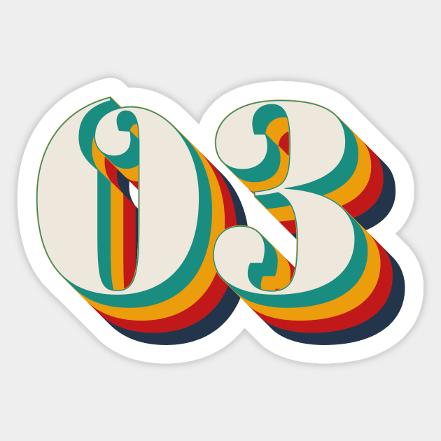 Number 3 Sticker by n23tees